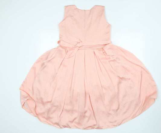 Saimon Collection Womens Pink Fit & Flare Size 10 Round Neck