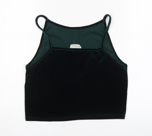 Pins & Needles Womens Green Polyester Cropped Tank Size L Round Neck