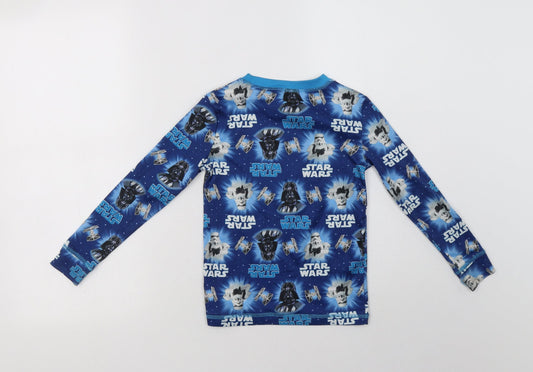 Preworn Boys Blue Polyester Basic T-Shirt Size 6 Years Crew Neck - Star Wars