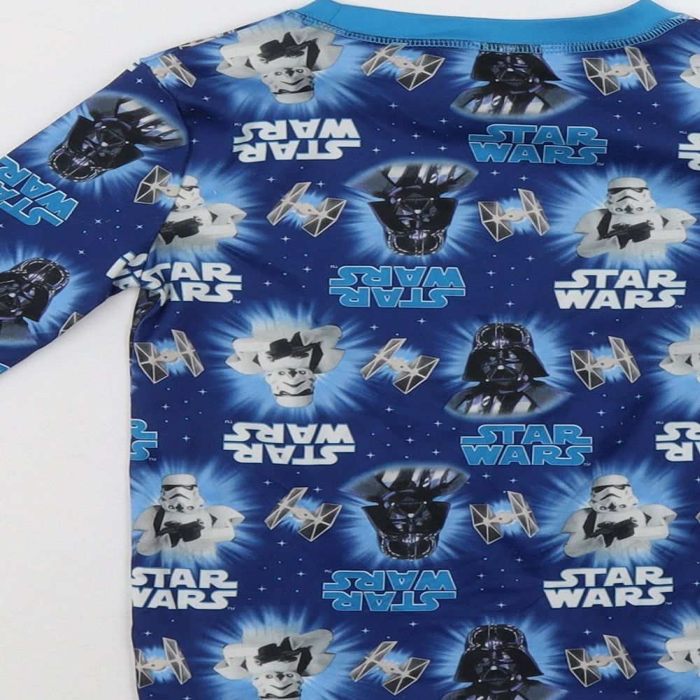 Preworn Boys Blue Polyester Basic T-Shirt Size 6 Years Crew Neck - Star Wars