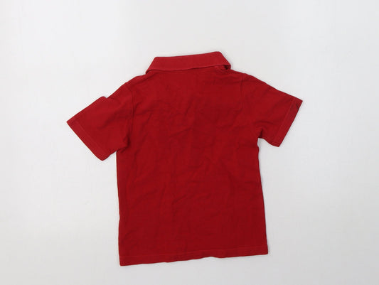 Matalan Boys Red Cotton Basic Dress Shirt Size 4 Years Collared Button - School Wear