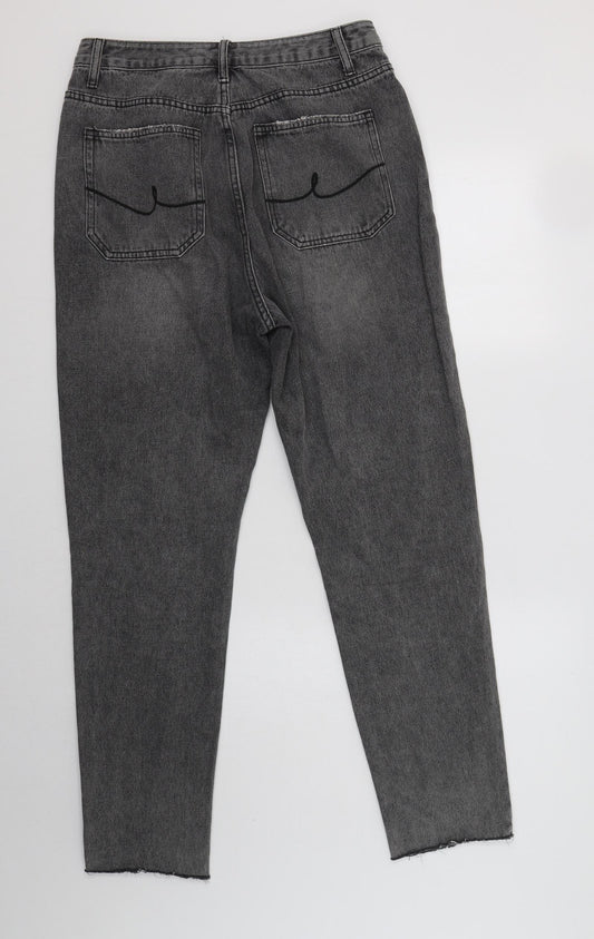 By Egreis Womens Grey Cotton Tapered Jeans Size M L29 in Regular Button