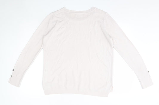 Primark Womens Pink Round Neck Acrylic Pullover Jumper Size S