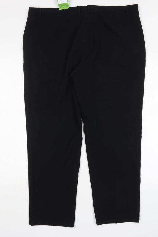 M&S Womens Blue Polyester Trousers Size 18 L29 in Regular