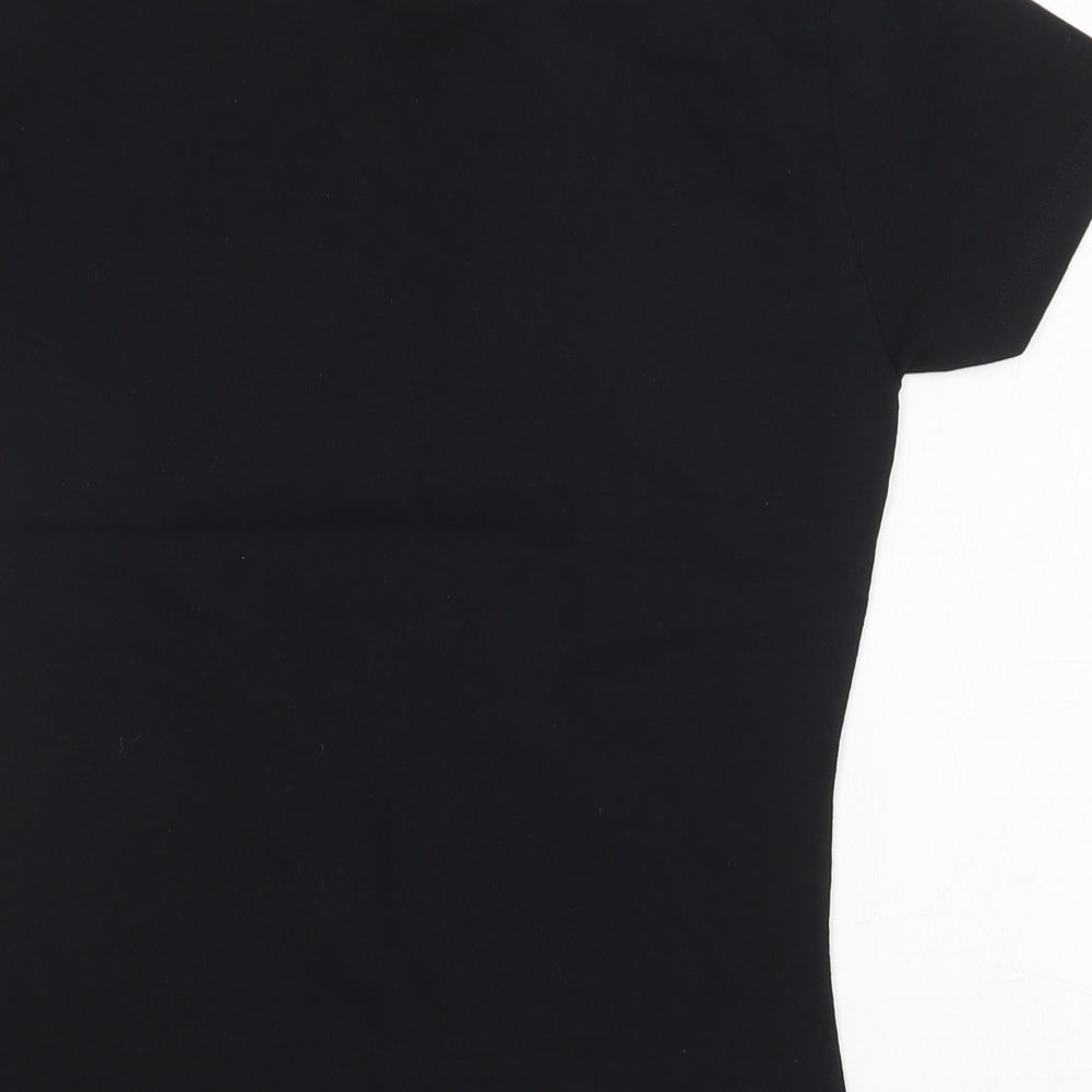 Preworn Womens Black Cotton Basic T-Shirt Size M Round Neck - Wife
