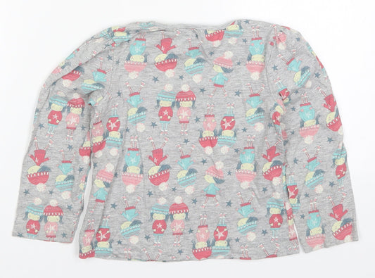George Girls Grey Cotton Basic T-Shirt Size 4-5 Years Round Neck Pullover - Girl Winter Fashion Friends