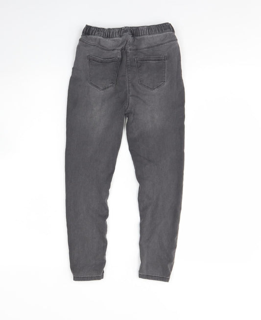 Matalan Girls Grey Cotton Skinny Jeans Size 9 Years Regular