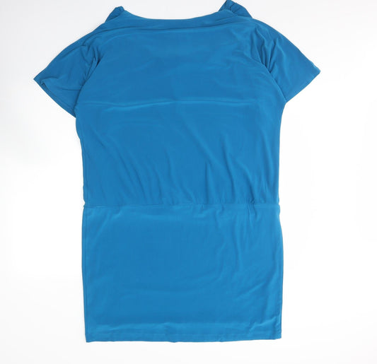 Ronni Nicole Womens Blue Polyester Shift Size 20 Round Neck