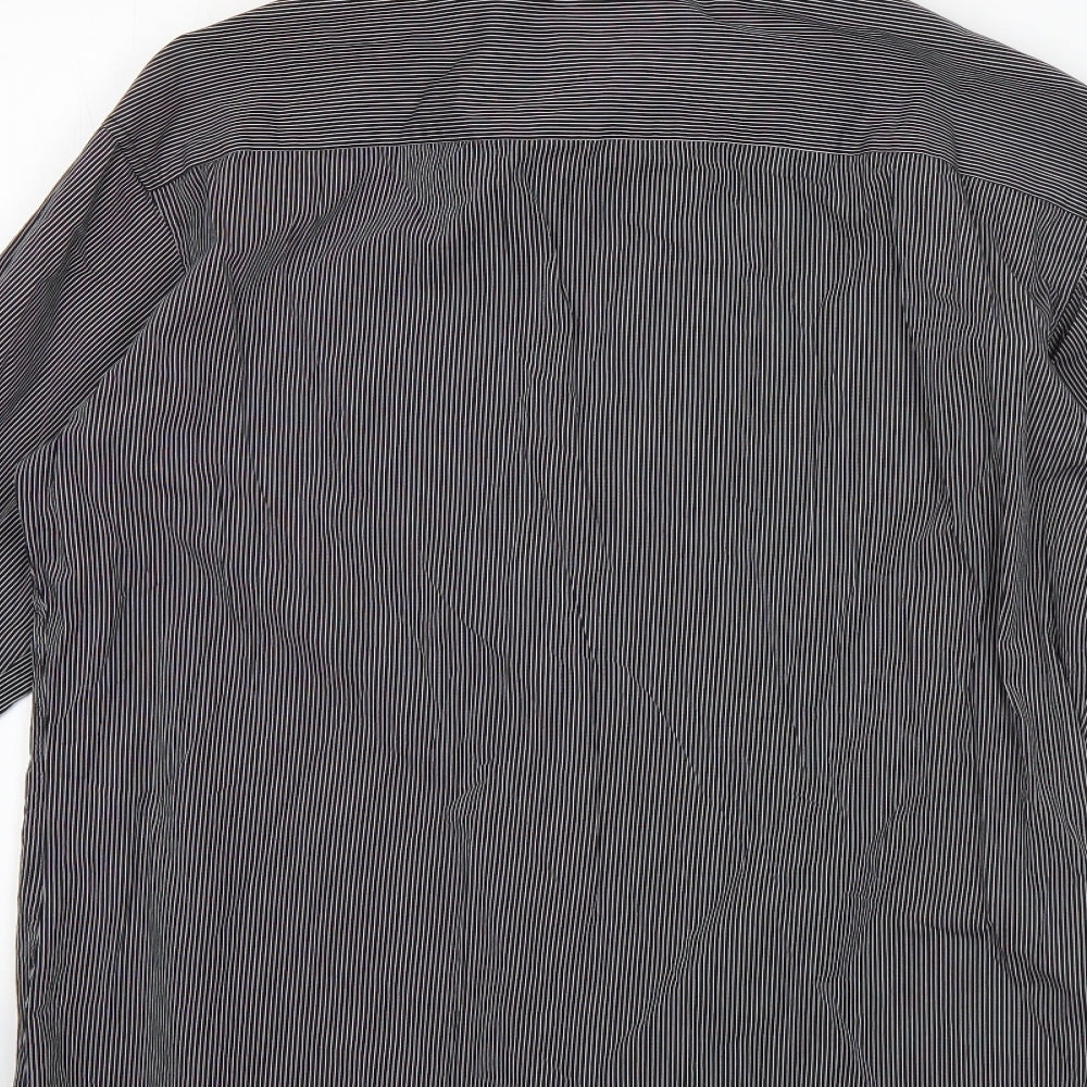 Marks and Spencer Mens Multicoloured Striped Cotton Button-Up Size M Collared