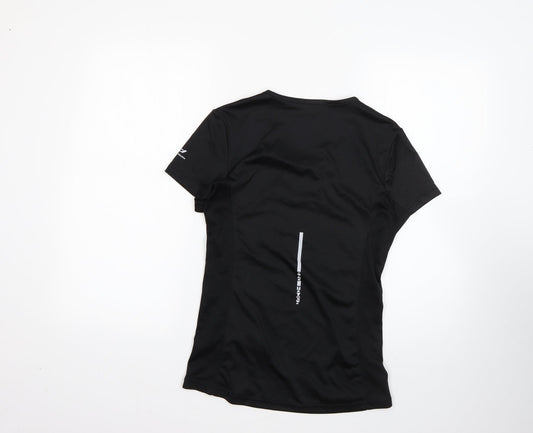 PRO TOUCH Womens Black 100% Polyester Basic T-Shirt Size 8 Round Neck