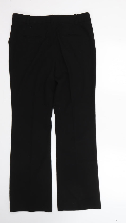 NEXT Womens Black Polyester Trousers Size 10 L28 in Regular