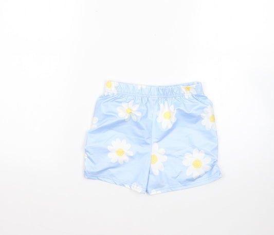 SheIn Girls Multicoloured Floral Polyester Cut-Off Shorts Size 9 Years Regular