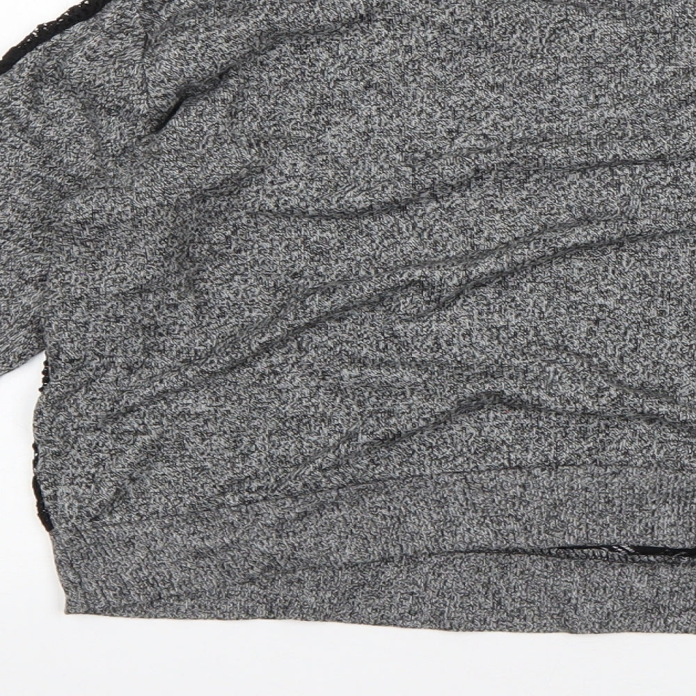 Preworn Womens Grey Round Neck Cotton Pullover Jumper Size M