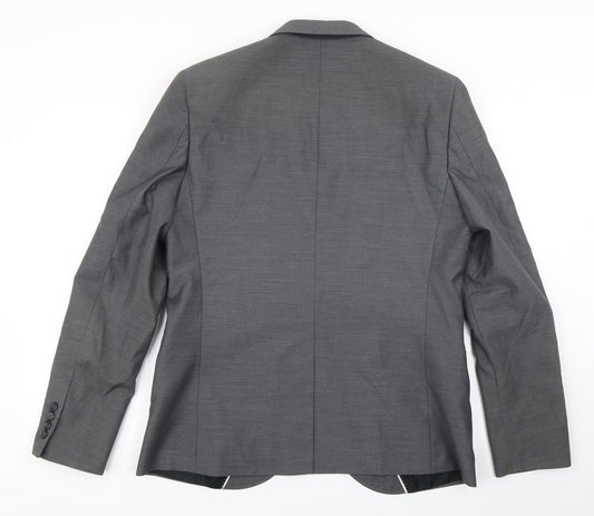 Topman Mens Grey Polyester Jacket Blazer Size 42