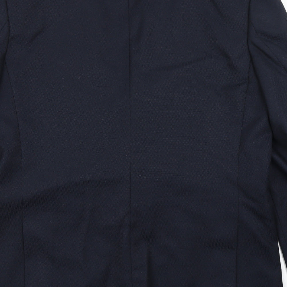Cedar Wood State Mens Blue Polyester Jacket Blazer Size 42