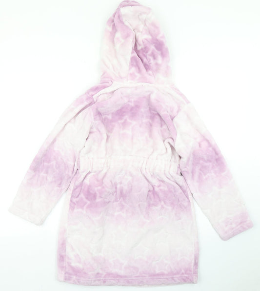 Matalan Girls Purple Spotted Polyester Top Robe Size 11 Years Tie - Ombre