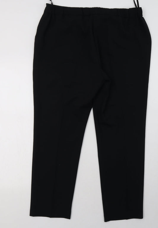 bonmarch Womens Black Polyester Trousers Size 16 L30 in Regular Hook & Eye