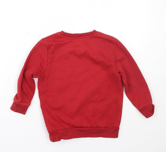 George Boys Red Cotton Pullover Sweatshirt Size 3-4 Years - School uniform