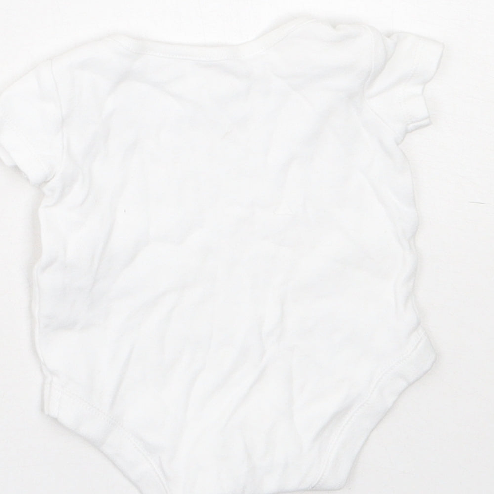 F&F Baby White Cotton Babygrow One-Piece Size Newborn Snap - 0-1 Months