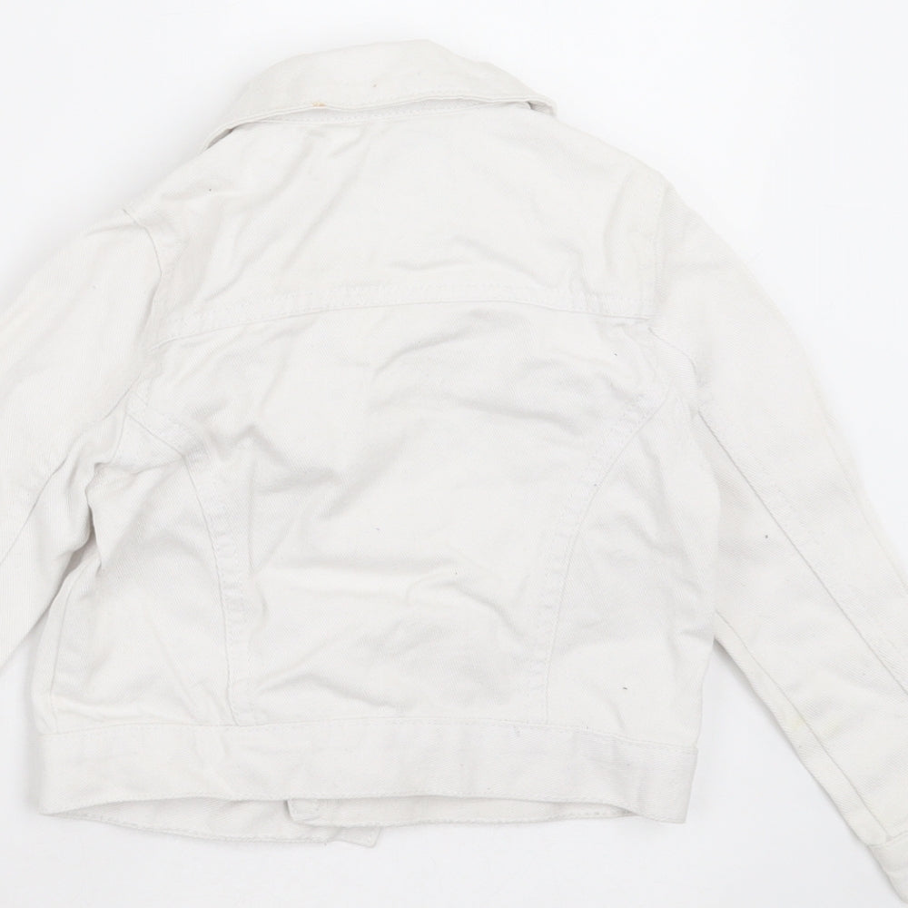 Primark Girls White Jacket Size 4-5 Years Button