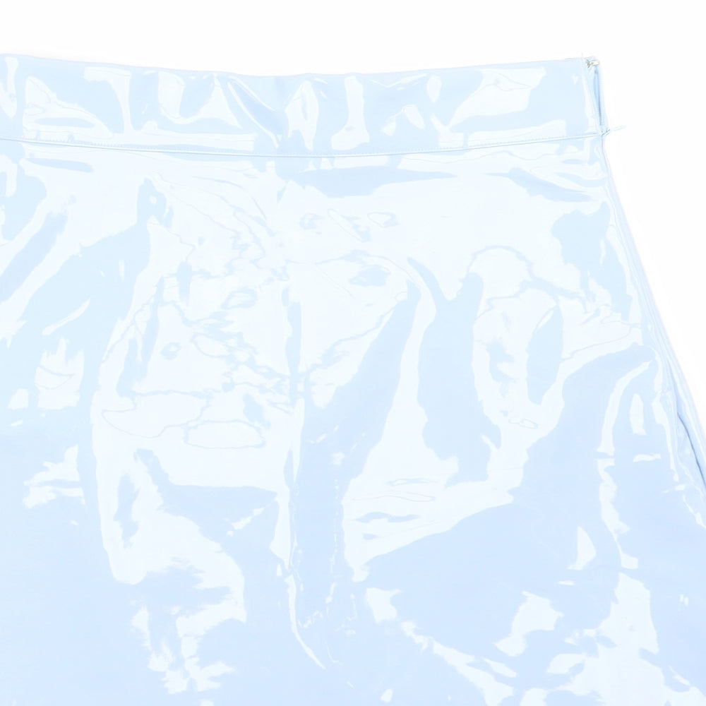 egrels Womens Blue Polyester A-Line Skirt Size S