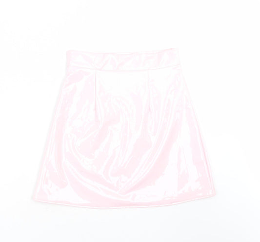 egrels Womens Pink Polyester A-Line Skirt Size S