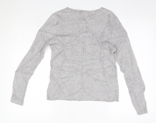 New Look Womens Grey Round Neck Viscose Pullover Jumper Size 12