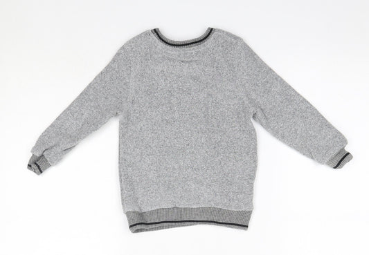 George Boys Grey Round Neck Cotton Pullover Jumper Size 2-3 Years