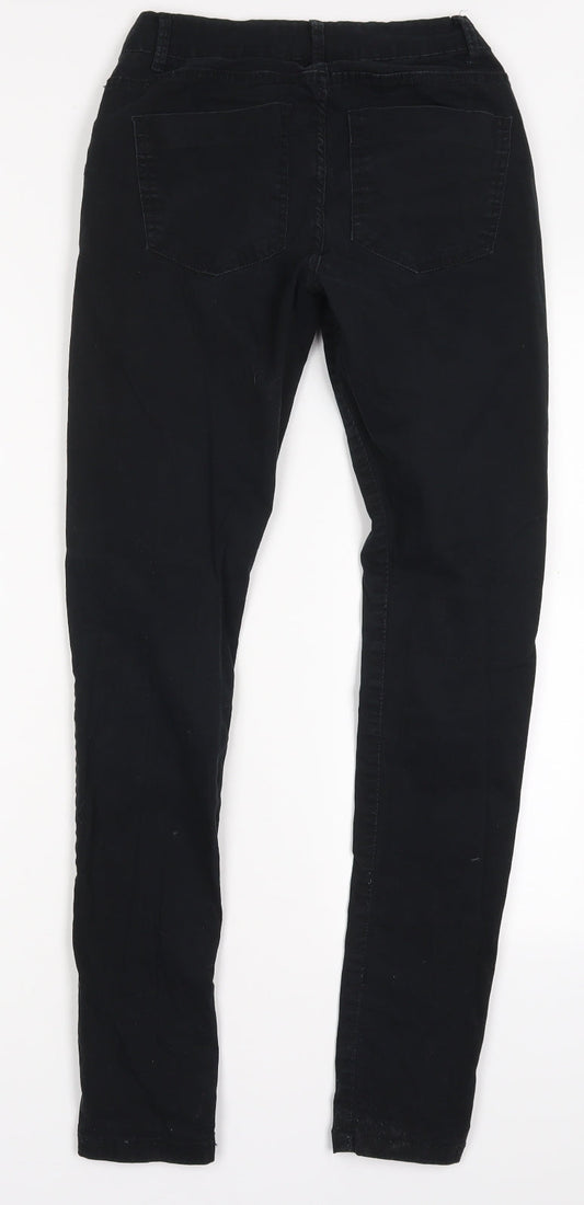 Noisy may Womens Black Cotton Trousers Size XS L30.5 in Regular Button