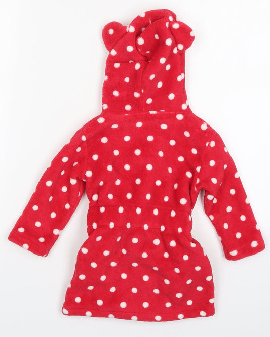 Peacocks Girls Red Polka Dot Polyester Kimono Robe Size 12-18 Months Tie - Little Sweetheart Panda