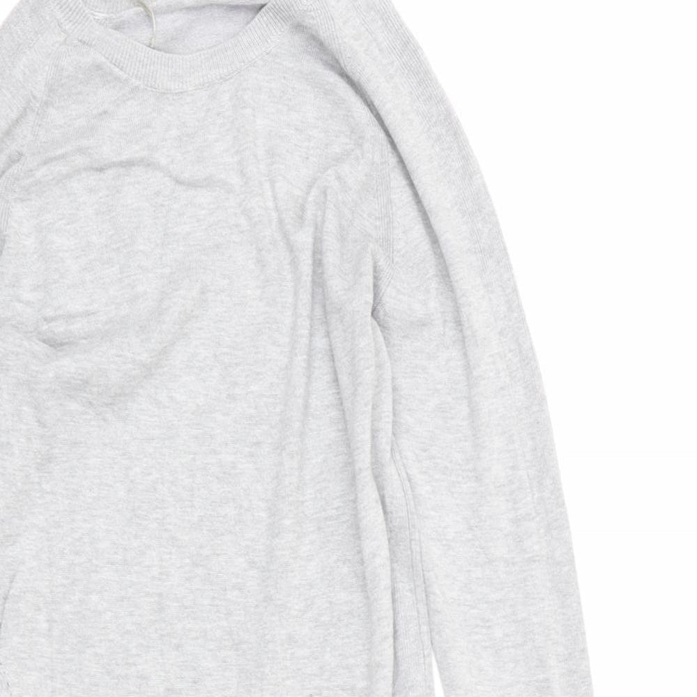 Mamalicious Womens Grey Viscose Jumper Dress Size L Round Neck