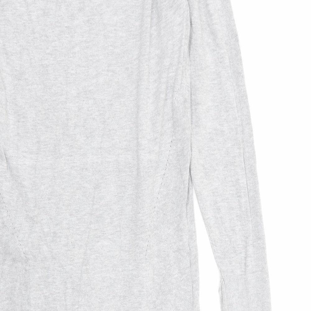 Mamalicious Womens Grey Viscose Jumper Dress Size L Round Neck