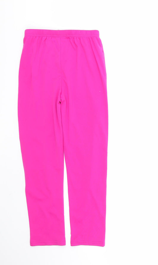 Girls Pink 100% Polyester Cropped Trousers Size 7-8 Years Regular