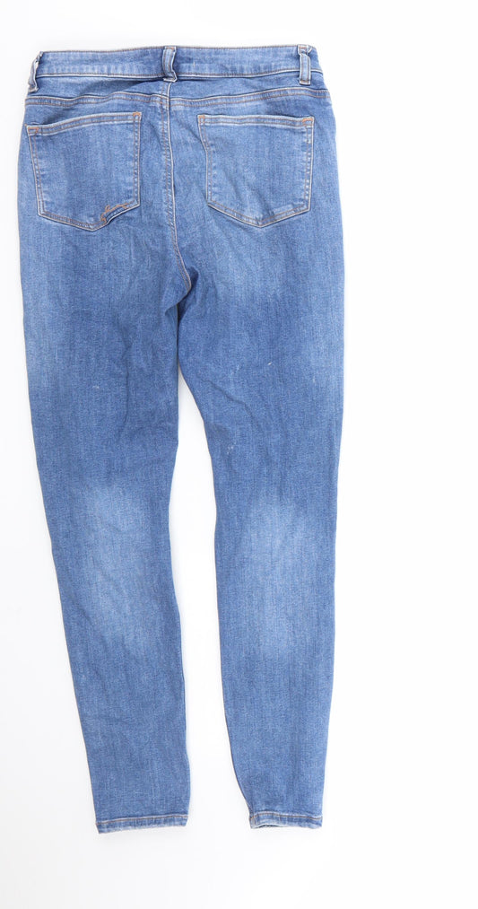 Denim & Co. Womens Blue Cotton Skinny Jeans Size 10 L26 in Regular