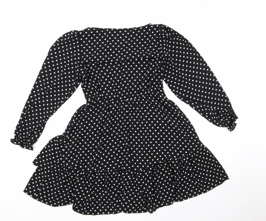 Matalan Womens Multicoloured Polka Dot Polyester Fit & Flare Size 10 V-Neck