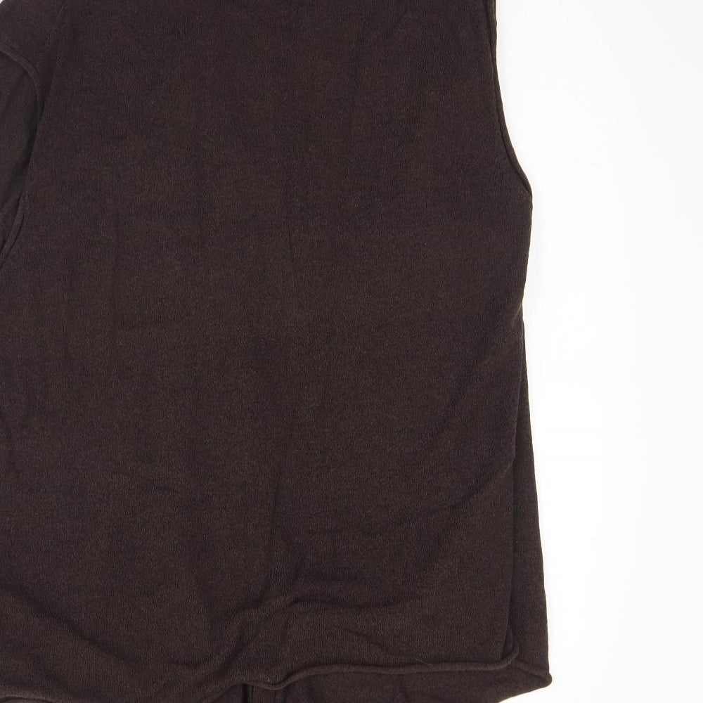 ELVI Womens Brown V-Neck Cotton Cardigan Jumper Size S