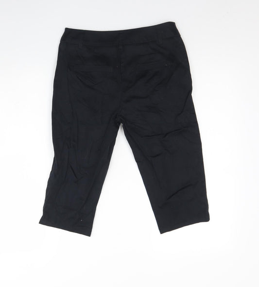 Preworn Womens Black Polyester Culotte Shorts Size 30 in L15 in Regular Hook & Eye