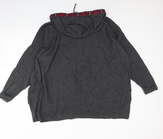 NEXT Womens Grey Cotton Pullover Hoodie Size 10