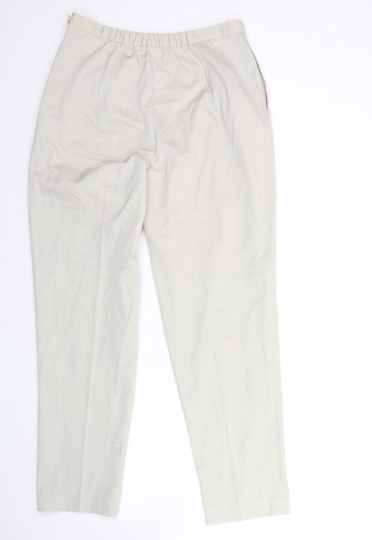 Elaine miller Womens Beige Polyester Trousers Size 32 in L32 in Regular Hook & Eye