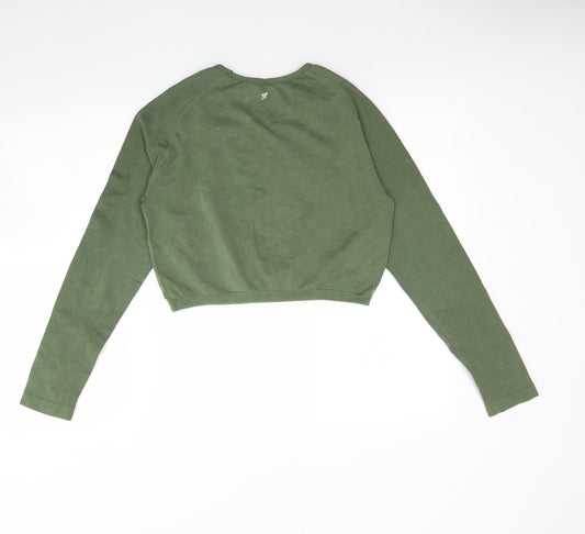 Workout Girls Green Polyamide Basic T-Shirt Size 14 Years Round Neck