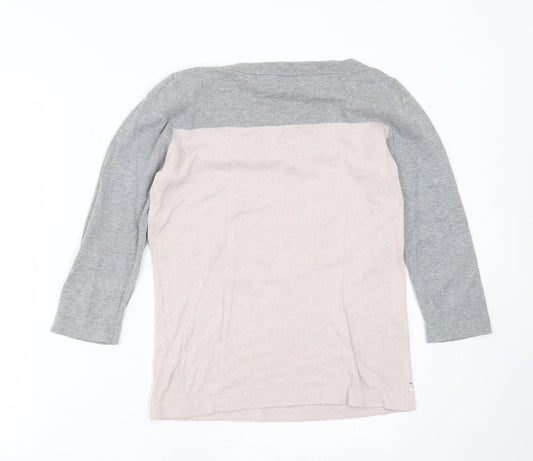 NEXT Womens Pink Boat Neck Cotton Pullover Jumper Size 10 - Rhinestone detail