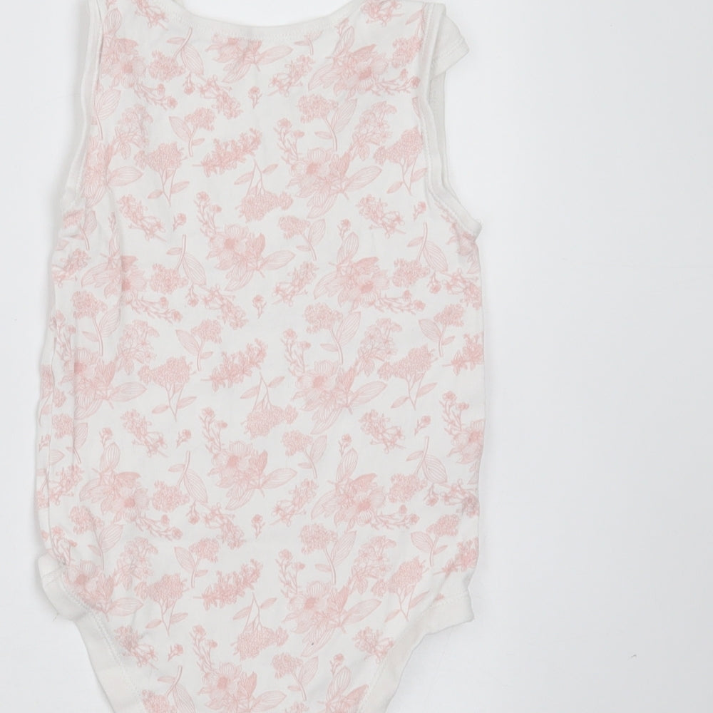 TU Baby White Floral Cotton Babygrow One-Piece Size 24 Months - 24-36 months