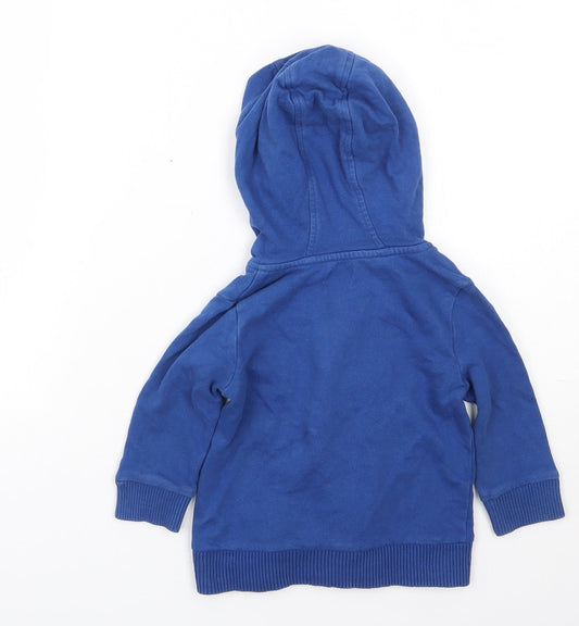 F&F Boys Blue Cotton Full Zip Jumper Size 12-18 Months Zip