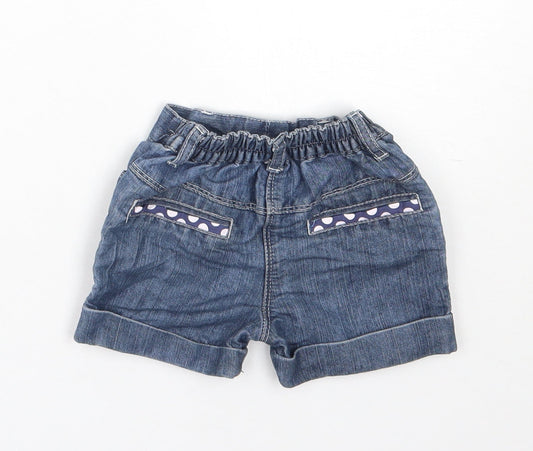 TU Girls Blue Polyester Cropped Jeans Size 6-9 Months - Shorts