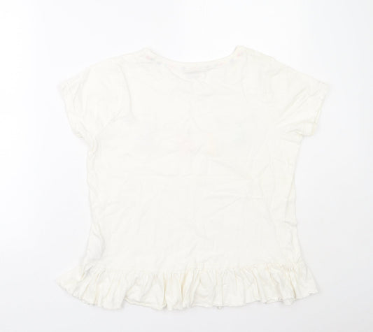Avon Womens Pink Cotton Basic T-Shirt Size 12 Round Neck