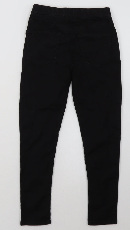 Matalan Girls Black Cotton Jegging Trousers Size 9 Months Regular