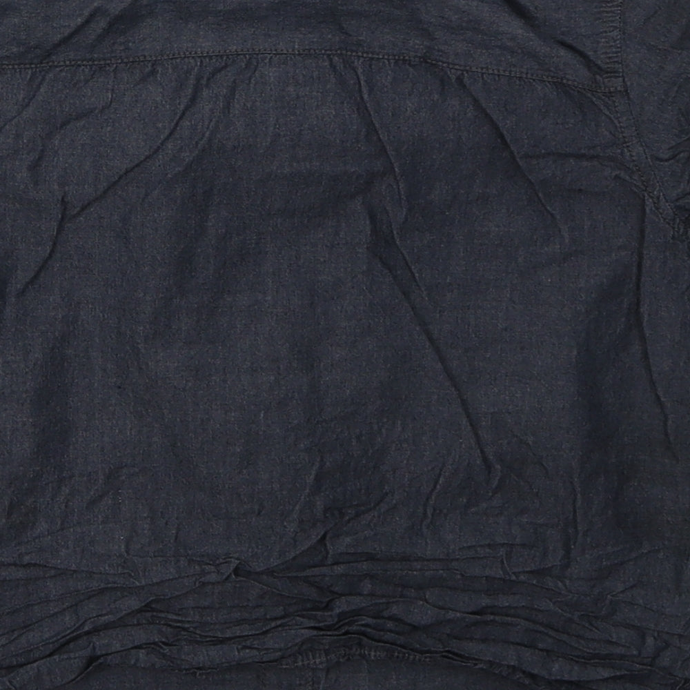 Peacocks Boys Blue Cotton Basic Button-Up Size 7-8 Years Collared Button