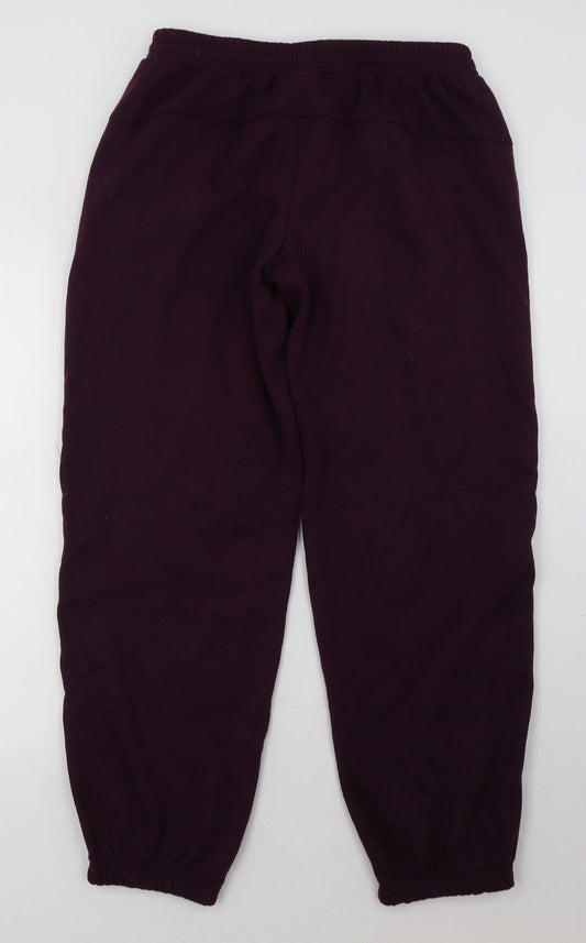 LA Gear Womens Purple Cotton Jogger Trousers Size 12 L30 in Regular Tie