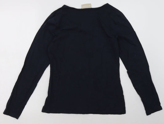 Avenue Womens Blue Cotton Pullover Sweatshirt Size S Pullover
