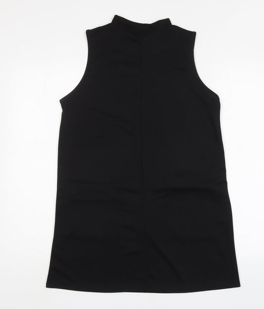 Boohoo Womens Black Polyester Mini Size 12 Round Neck